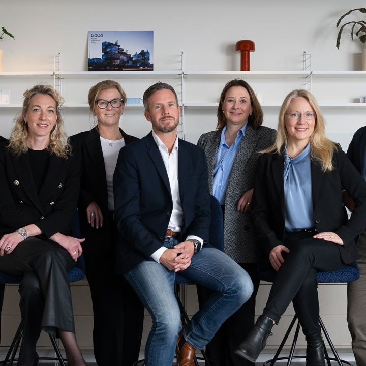 Fr. vänster, Micael Averborg, Hanna Bilir, Ulrica Sjöswärd, Patrik Lamberth, Anna-Karin Hag, Lena Meyer, Joel Ambré